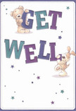 This joyful get well card, inspired by the welcoming spirit of Dulwich, centres on two animated friends-a teddy bear and a playful puppy-who spring from the page with infectious optimism. Together, they balance and clutch the bold, colourful lettering spelling out 'Get Well' in hues of deep indigo and teals, their vibrant forms standing vividly against a creamy soft background evocative of Dulwich's famous café fronts. Whimsical stars, shaded in gentle purples and cool blues, sprinkle the card with extra magic, much like the cheerful notes exchanged at the local market. The animal duo's inviting fur textures seem almost lifelike, inviting the touch and offering comfort with their cuddly presence. Every detail, from joyful eyes to playful poses, is rendered with the same attentive care Dulwich Flowers brings to a handmade bouquet sent to someone's home on Half Moon Lane. Paired with heartfelt wishes for a speedy recovery, this card radiates kindness, warmth, and unwavering support-a small but meaningful gesture designed to lift the spirits of anyone in need throughout Dulwich and the surrounding neighbourhoods.